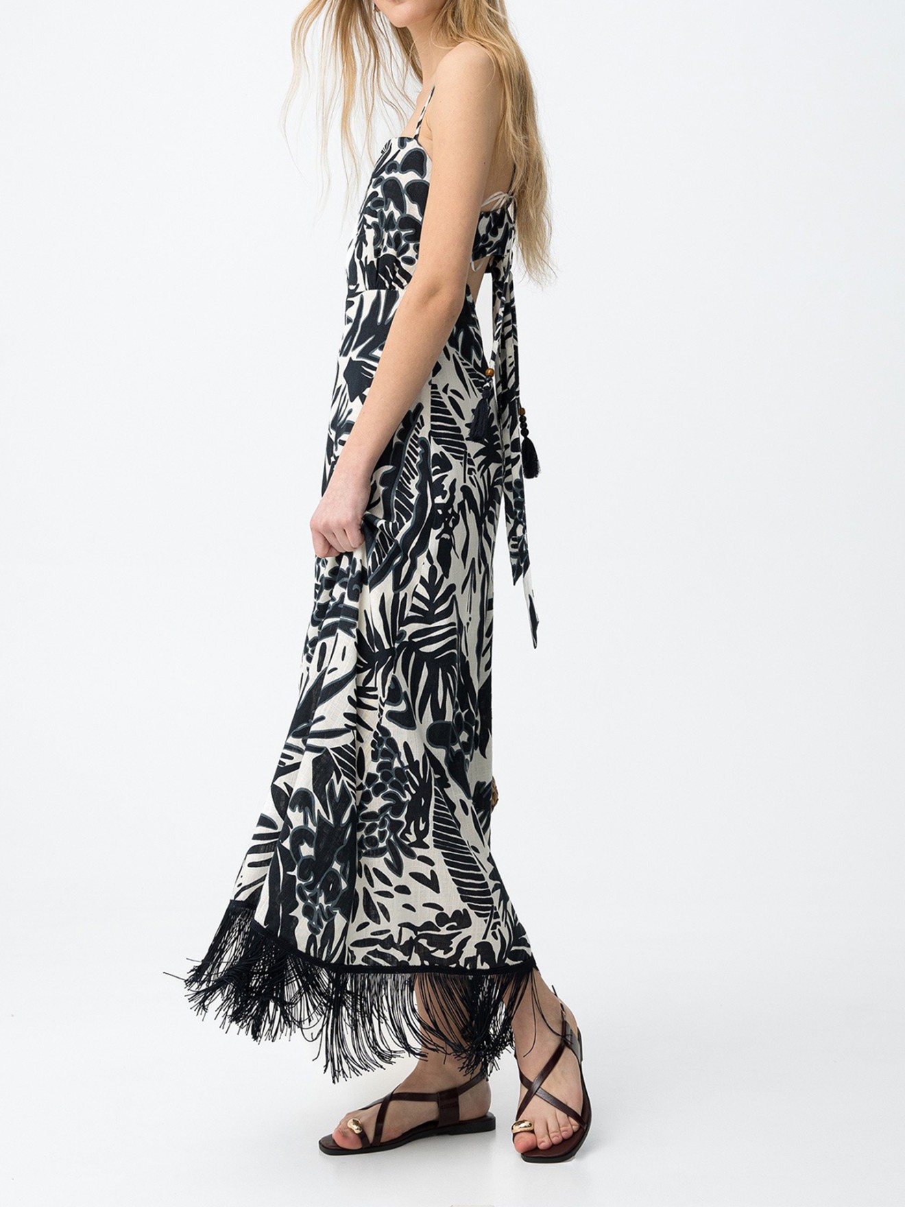 Vestido Comprido com Franjas
