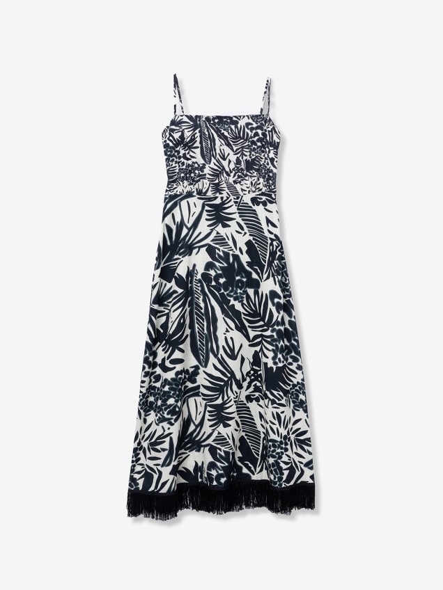 Vestido Comprido com Franjas