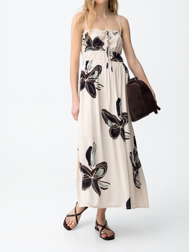 Vestido Midi com Estampado Floral