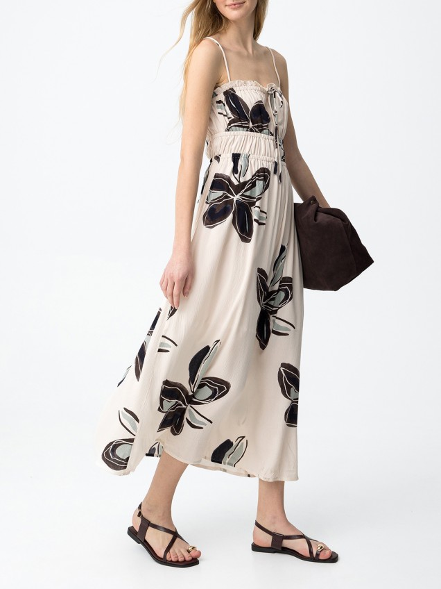 Vestido Midi com Estampado Floral