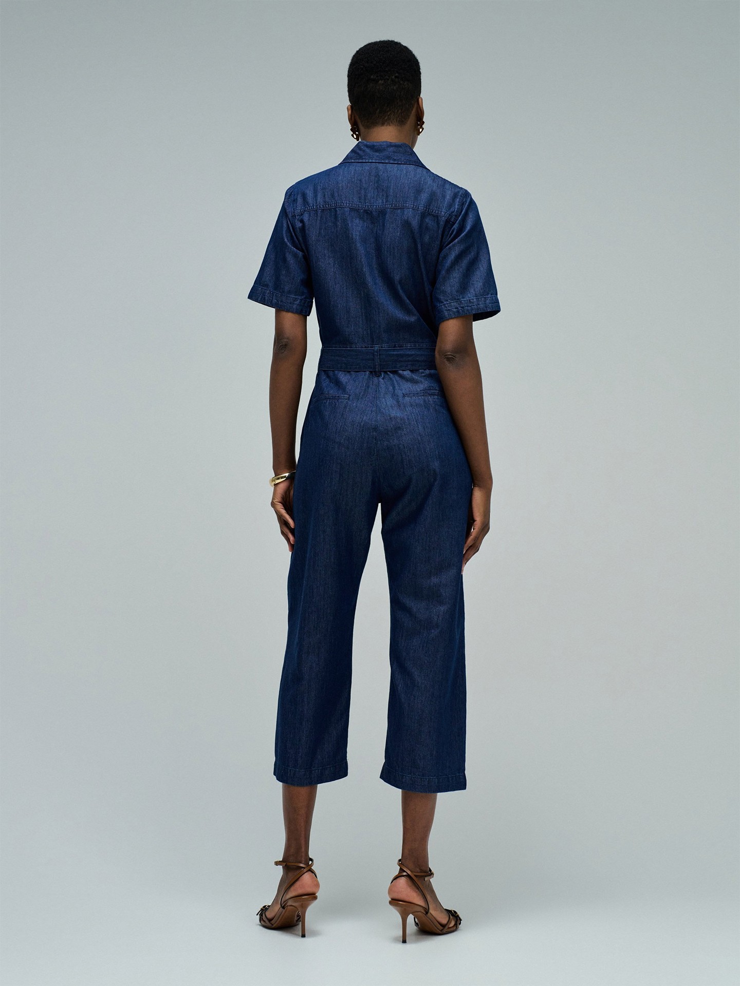 Macacão em Lightdenim com Perna Cropped