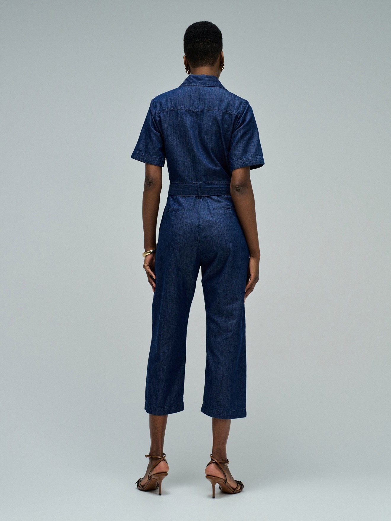 Macacão em Lightdenim com Perna Cropped