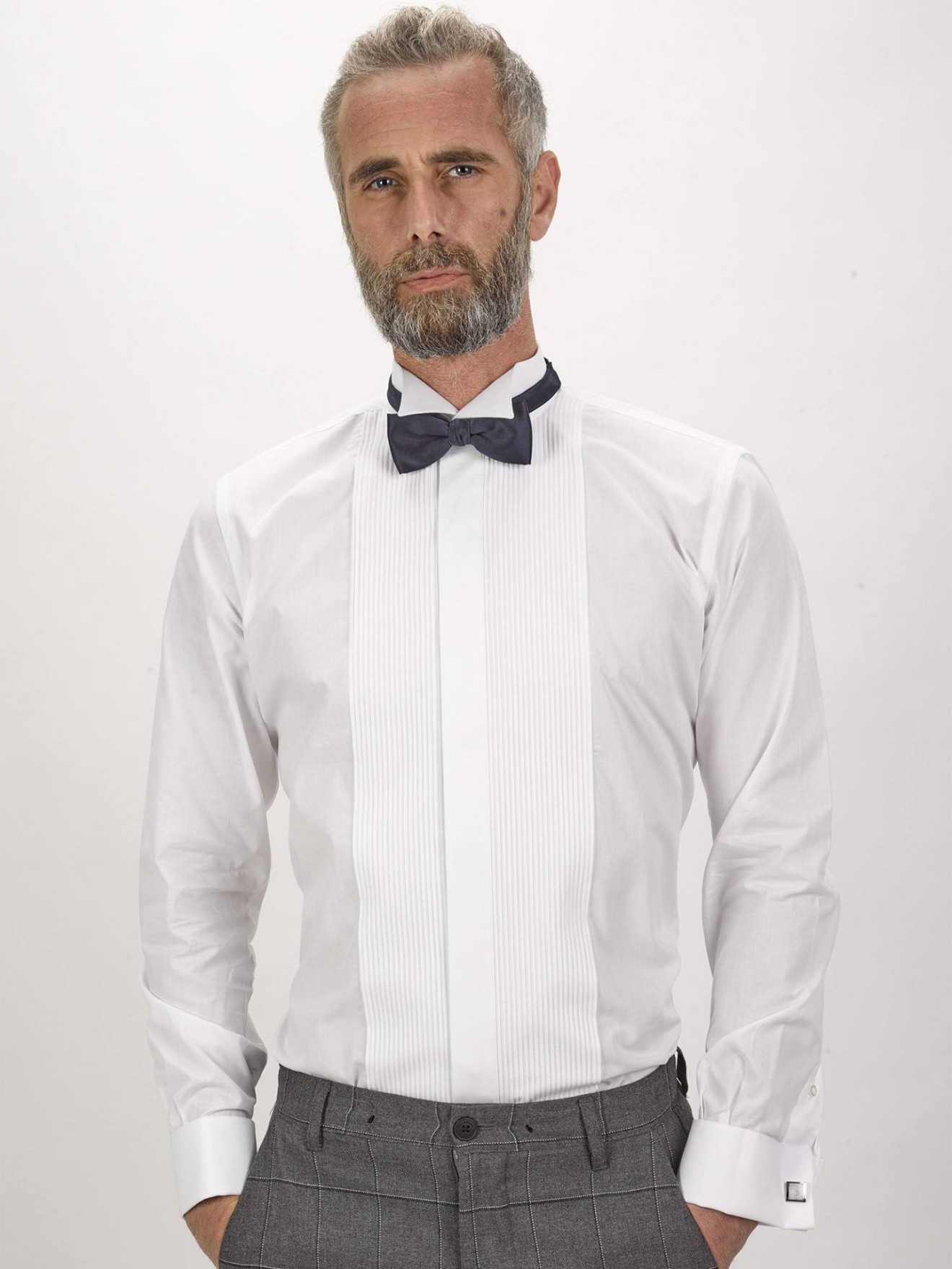 Camisa de Cerim�nia com Peito Plissado