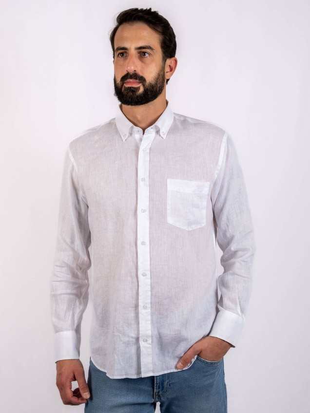 Camisa em Linho Regular Fit
