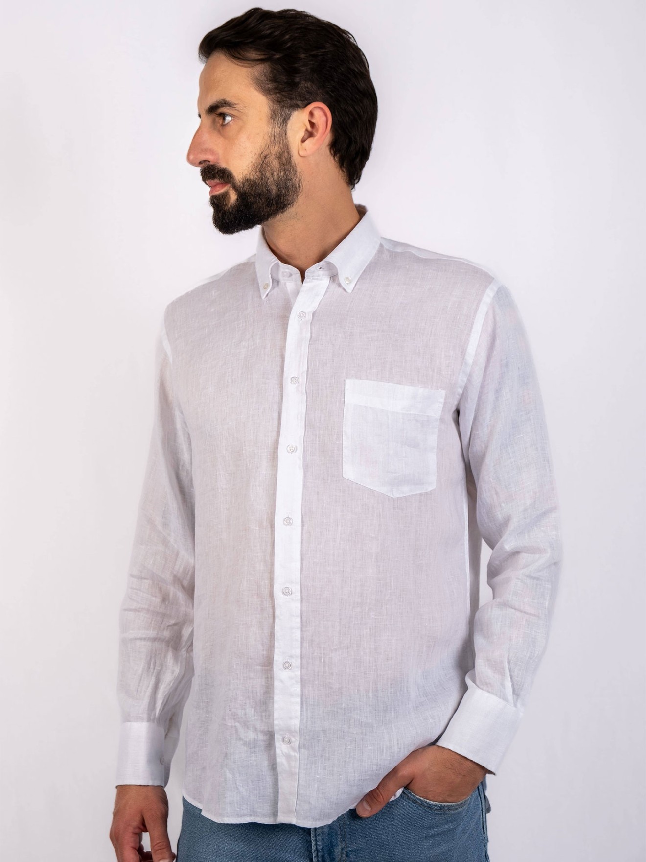 Camisa em Linho Regular Fit