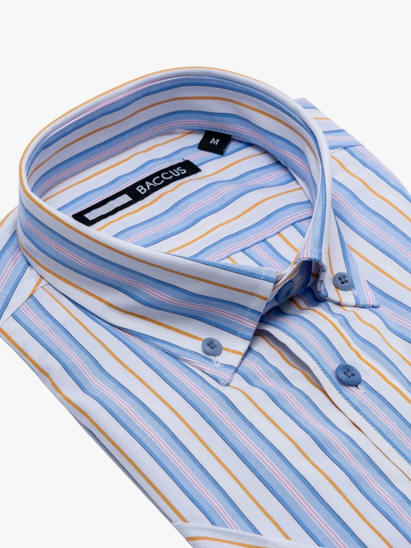 Camisa �s Riscas com Bolso no Peito