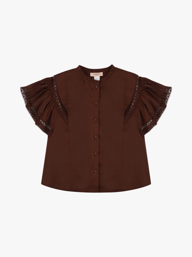Blusa com Gola de Folho
