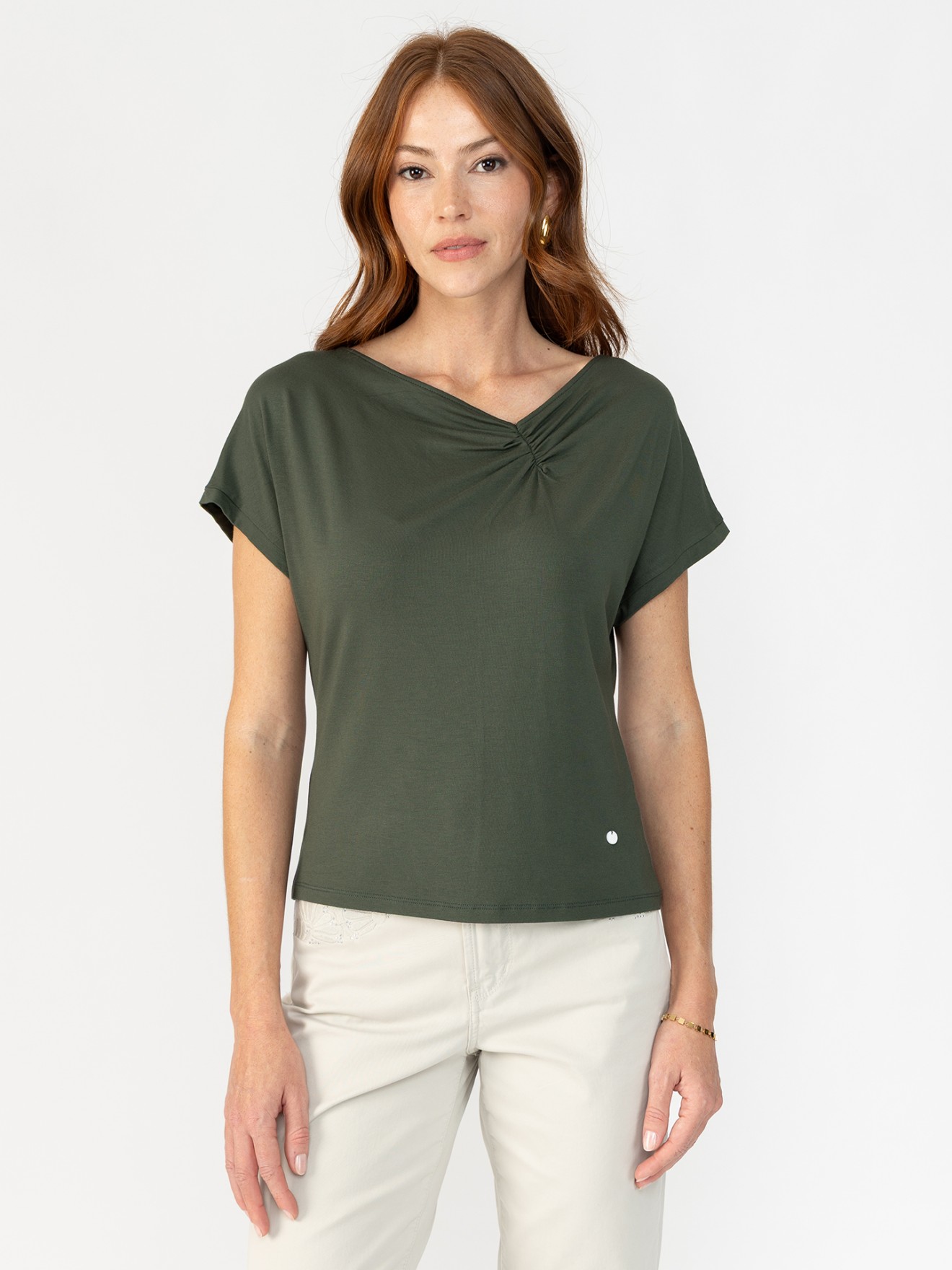 Blusa com Decote Franzido
