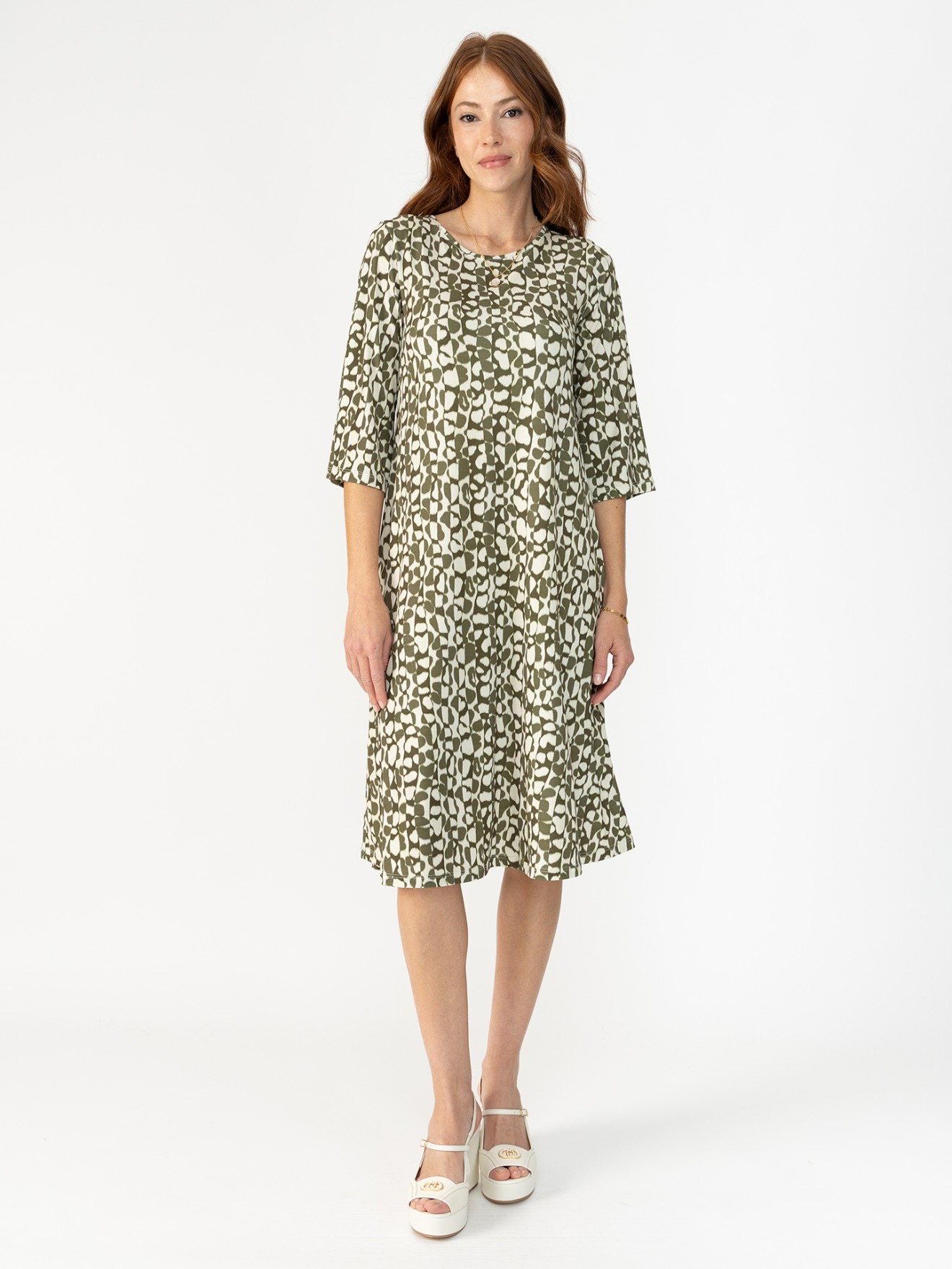 Vestido de Malha com Padr�o
