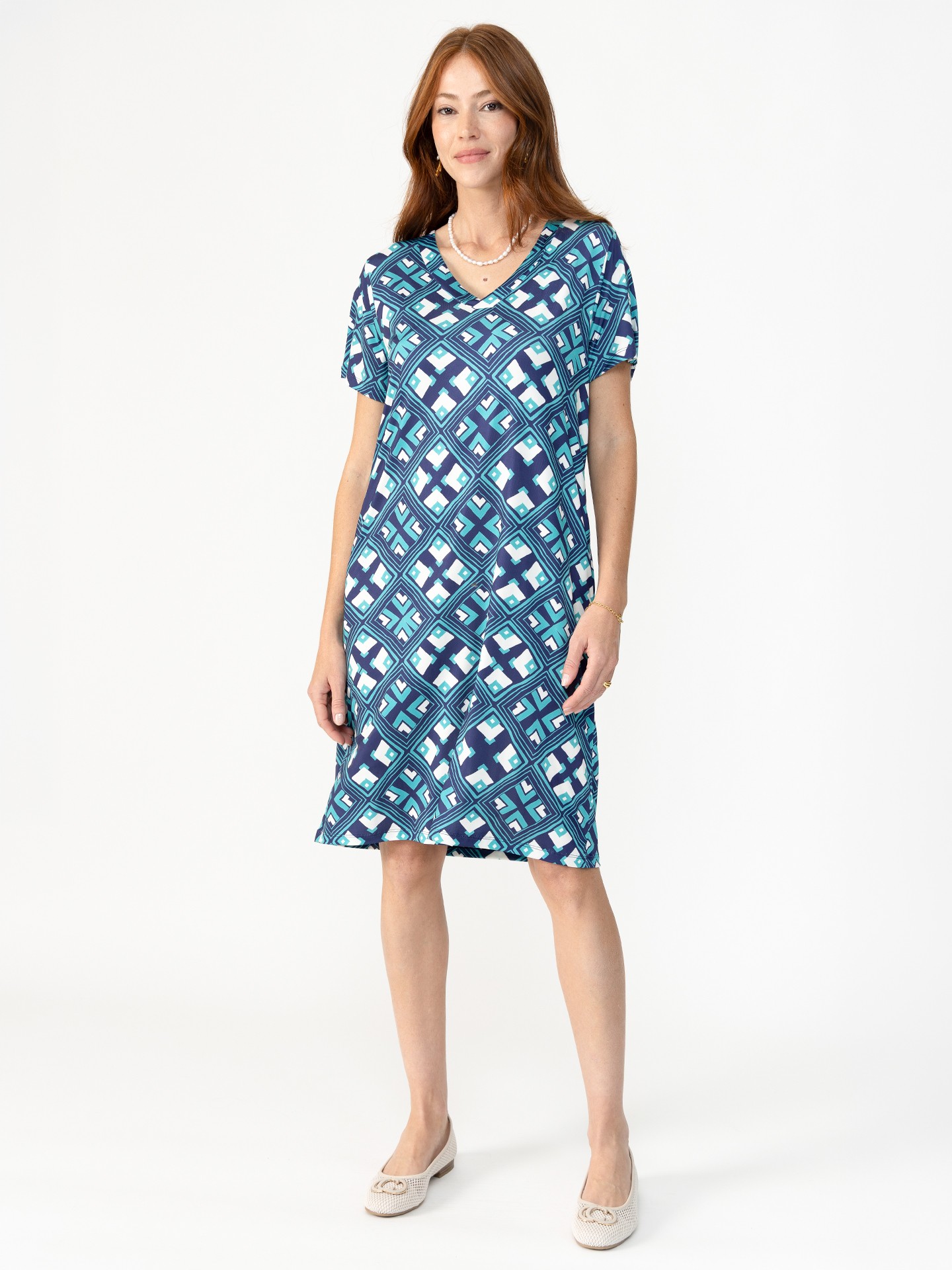 Vestido de Malha com Padrão