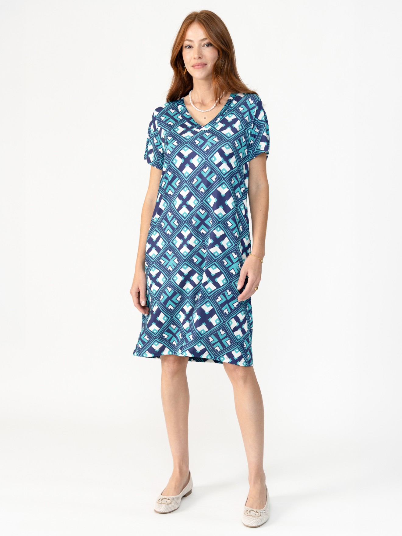 Vestido de Malha com Padr�o