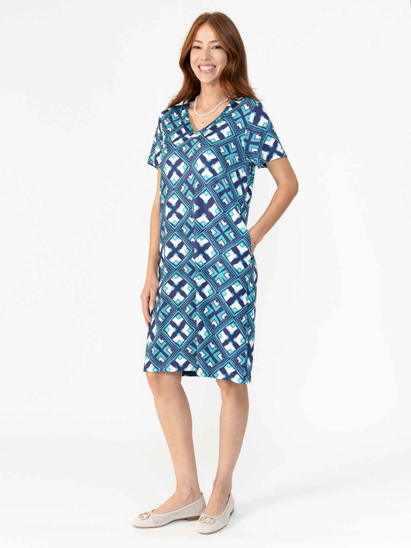 Vestido de Malha com Padr�o