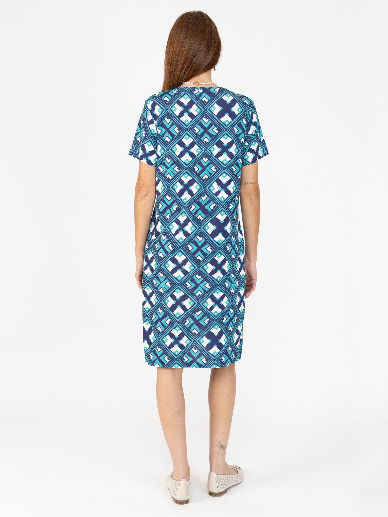 Vestido de Malha com Padr�o