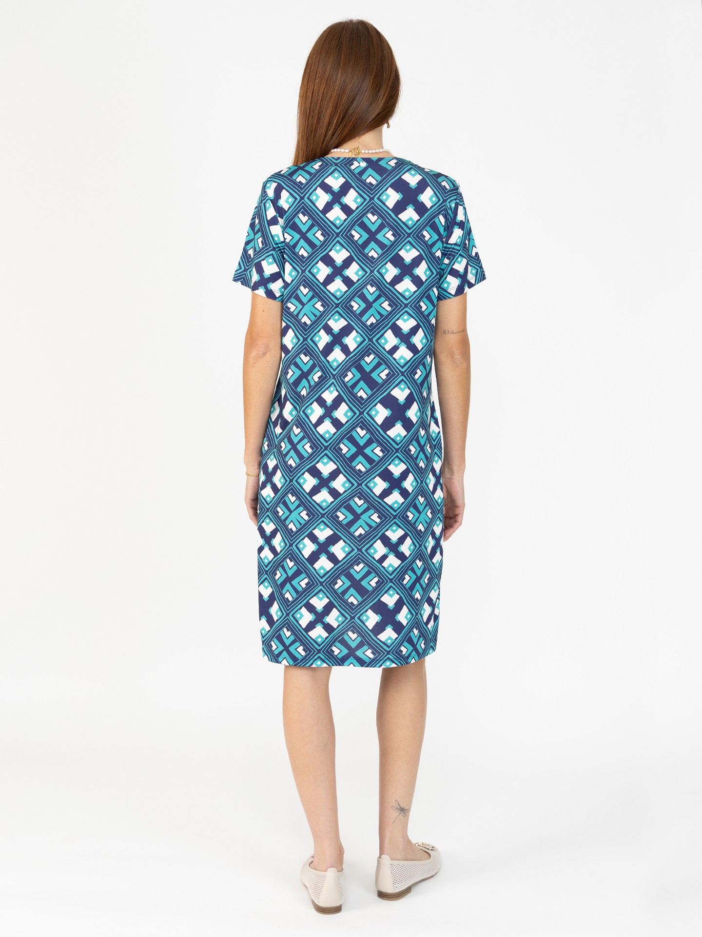 Vestido de Malha com Padrão