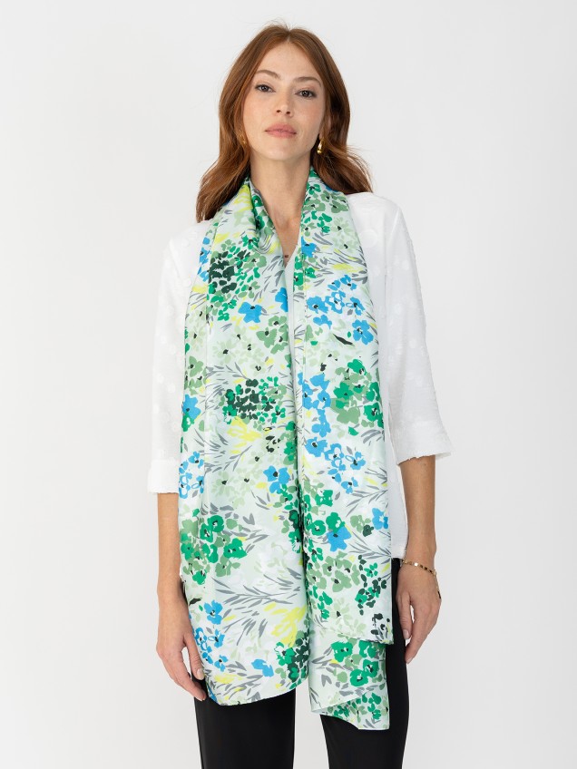 Echarpe com Estampado Floral
