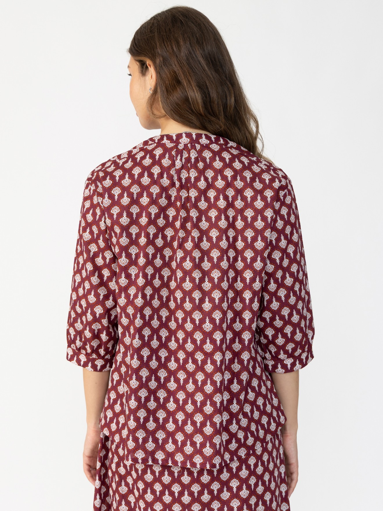 Blusa Estampada com Decote em V
