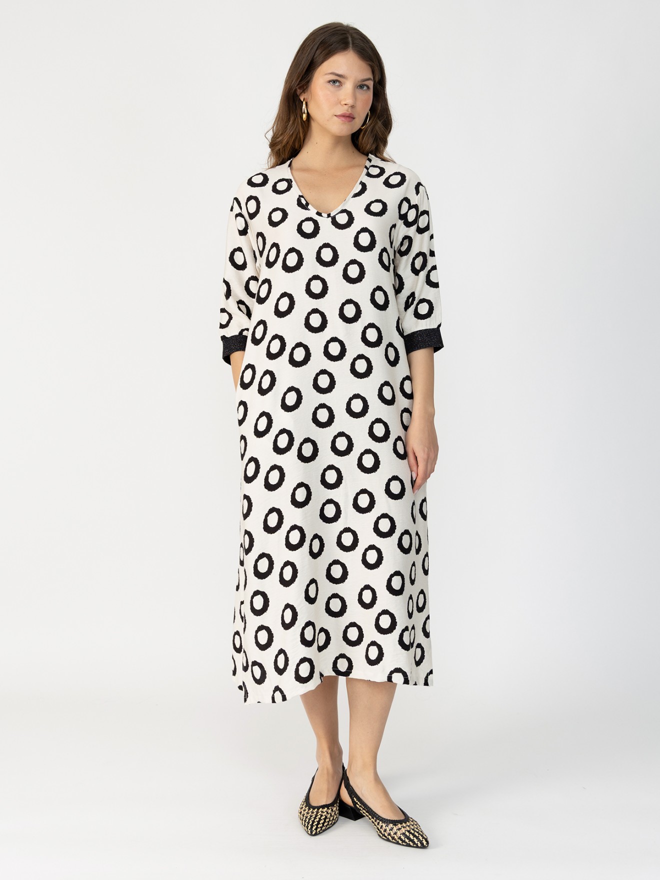 Vestido Midi com Padr�o