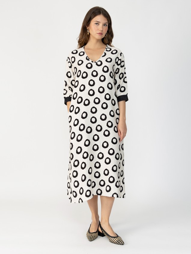 Vestido Midi com Padr�o