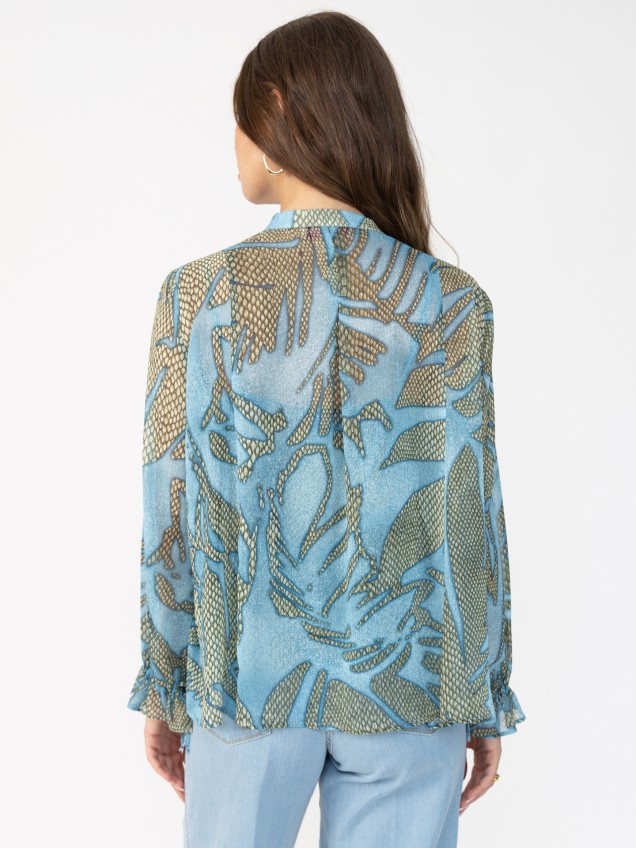 Blusa Semi Transparente Estampada