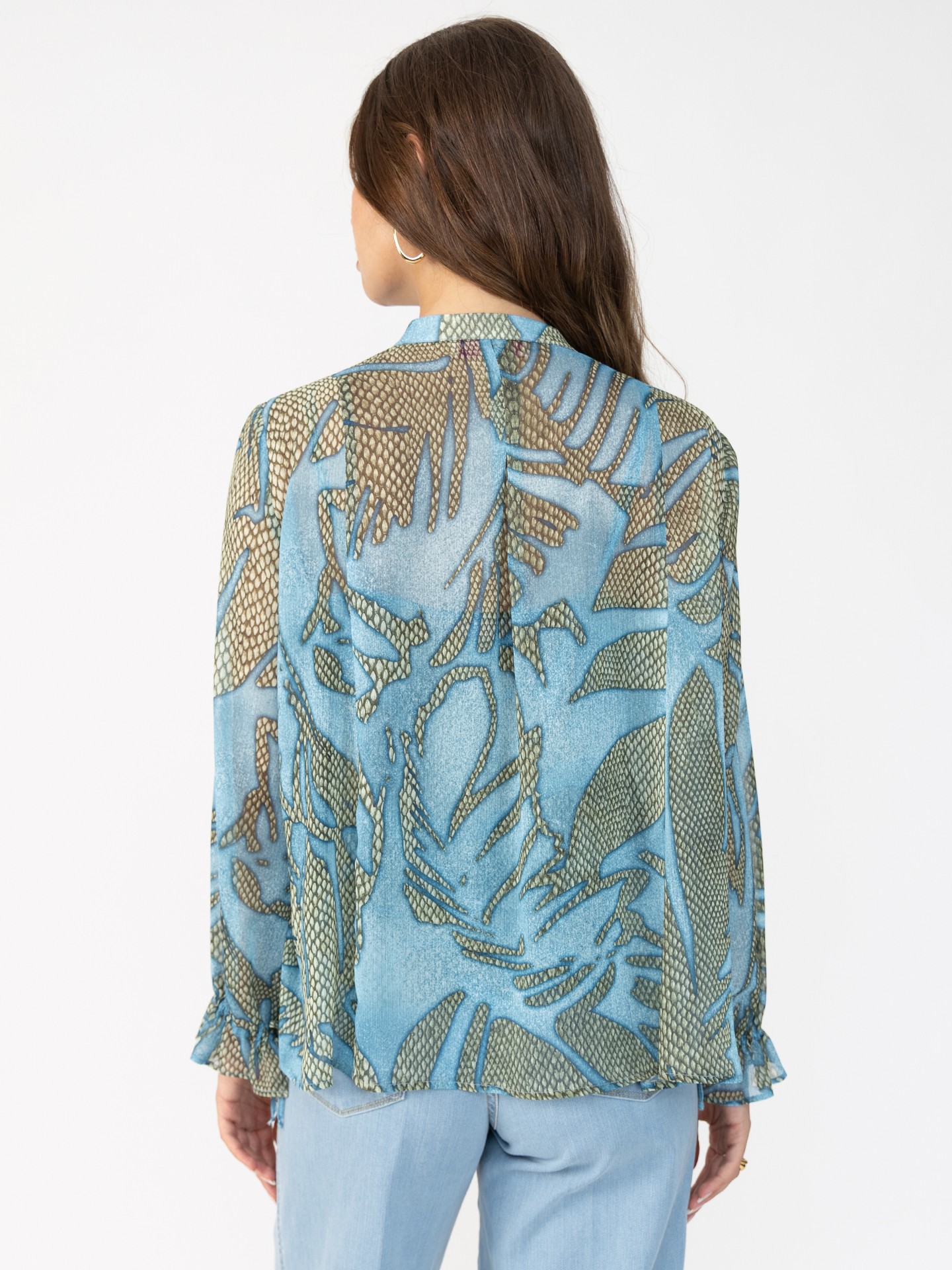 Blusa Semi Transparente Estampada