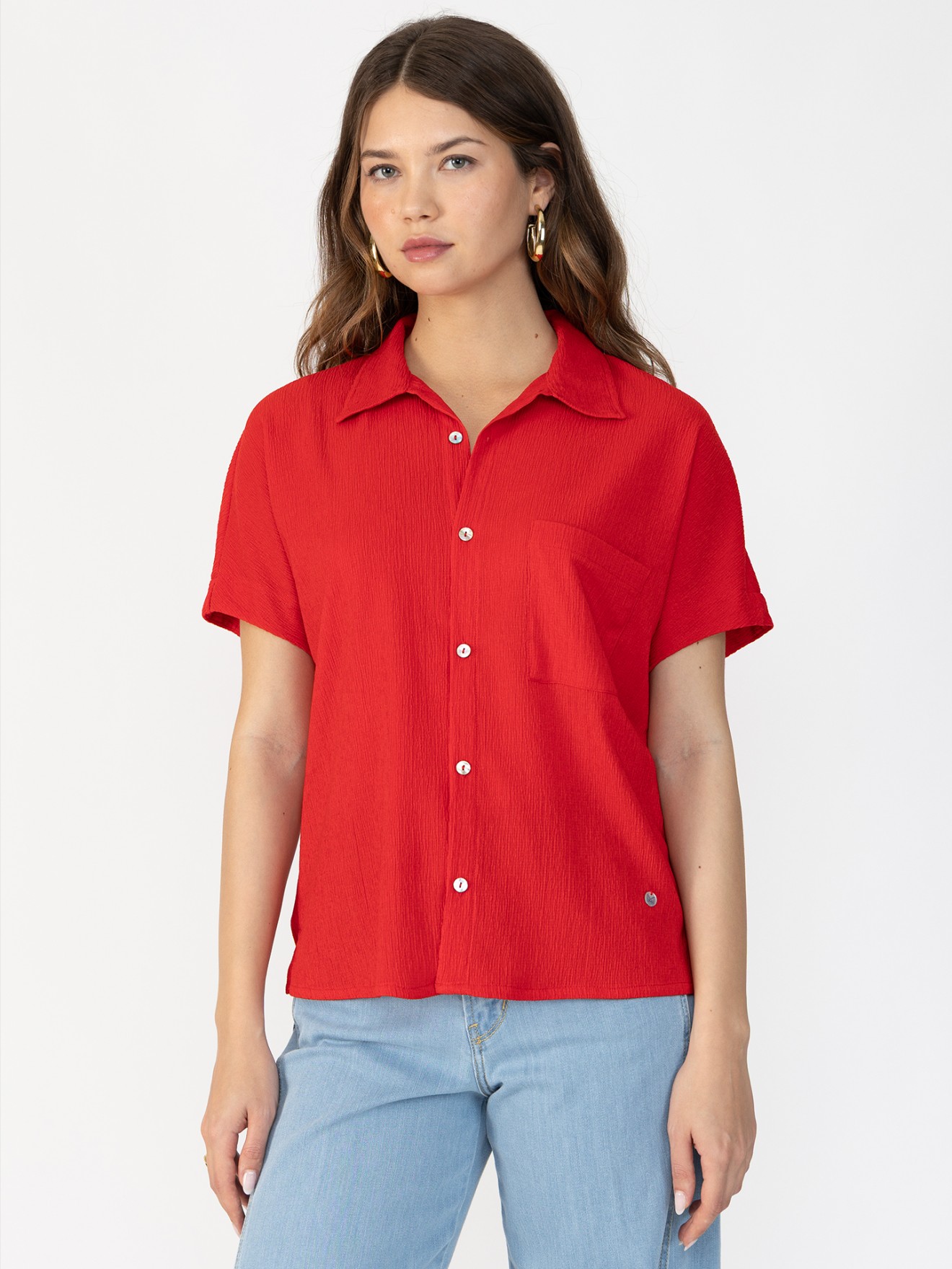 Camisa Texturizada com Bolso