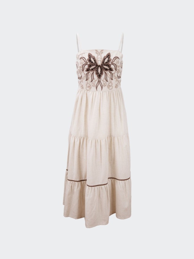 Vestido Midi com Bordado