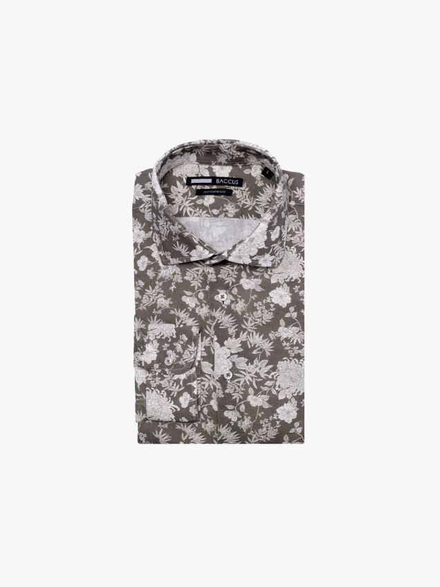 Camisa de Manga Comprida com Padrão Floral