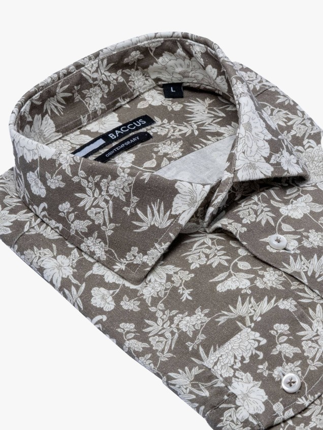 Camisa de Manga Comprida com Padrão Floral
