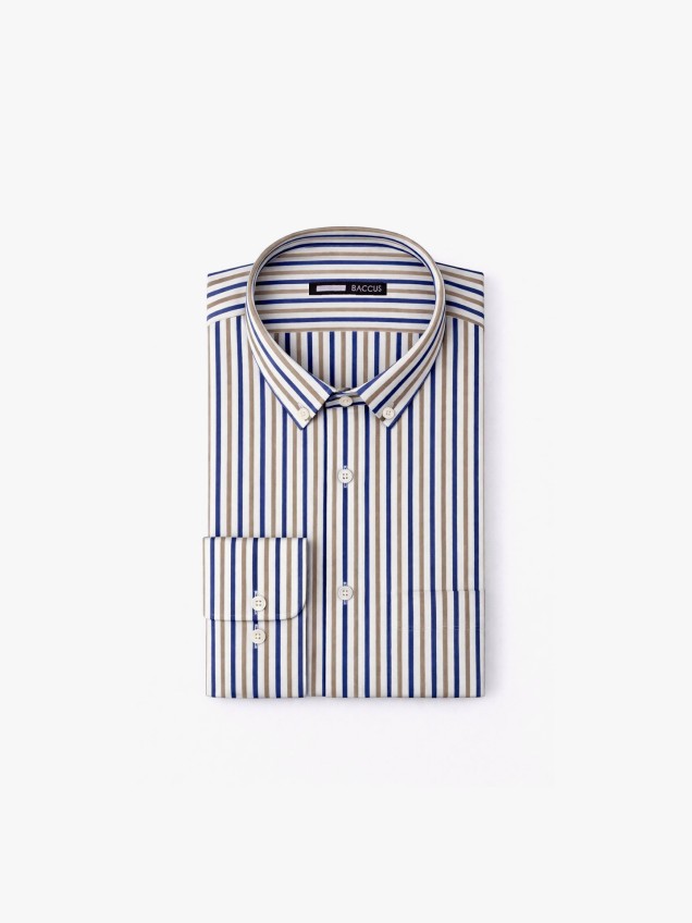 Camisa de Manga Comprida às Riscas