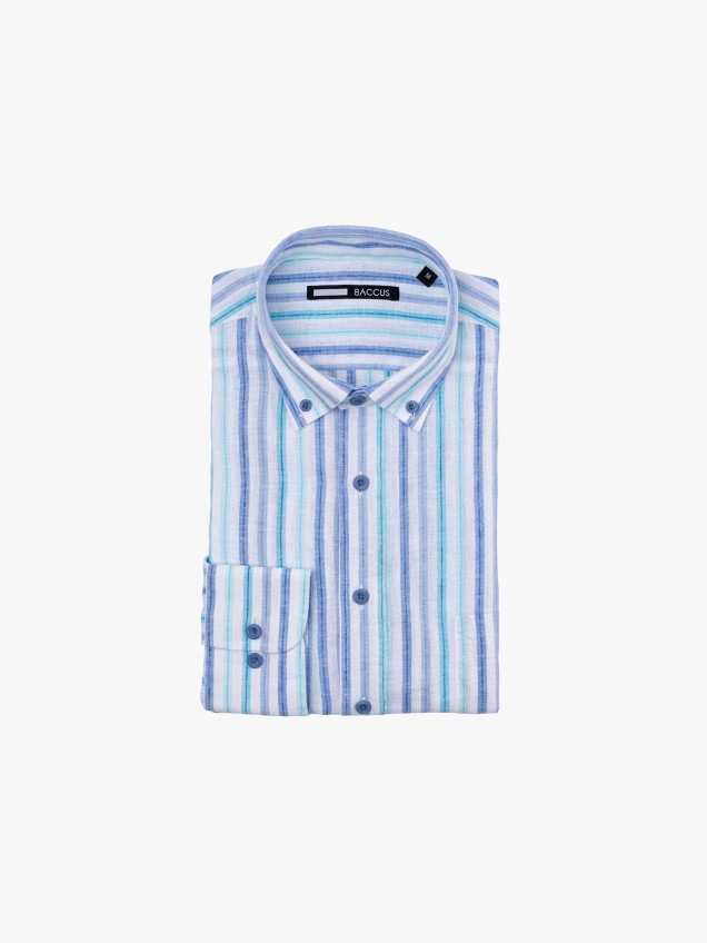 Camisa de Manga Comprida �s Riscas