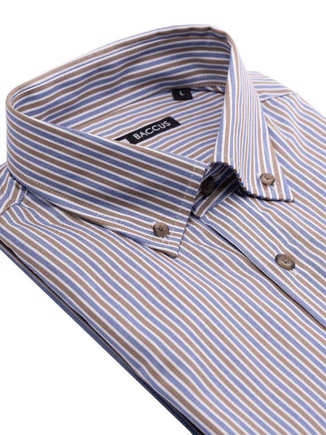 Camisa de Manga Curta às Riscas