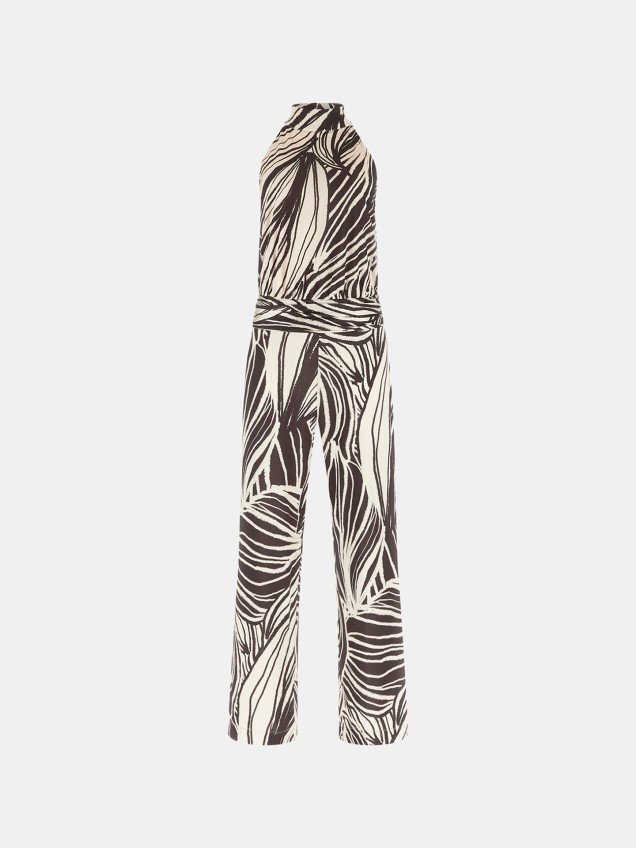 Macacão Estampado com Decote Halter