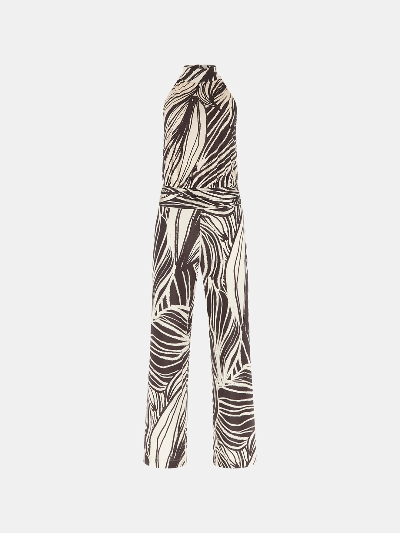 Macac�o Estampado com Decote Halter