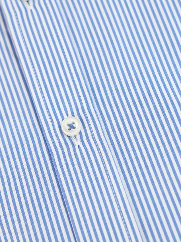 Camisa de Manga Curta às Riscas