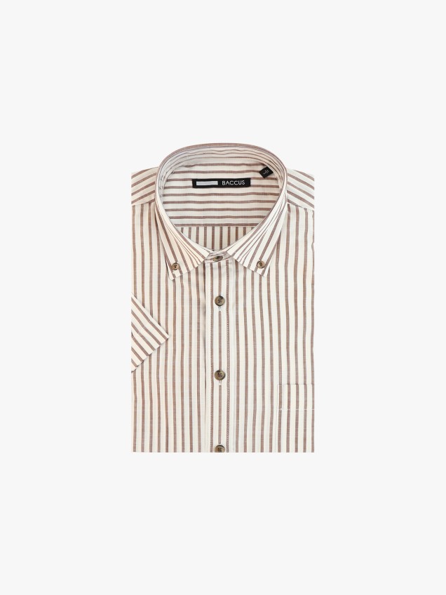 Camisa de Manga Curta �s Riscas