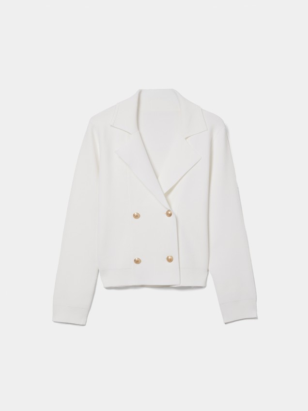 Casaco Blazer de Malha Estruturada
