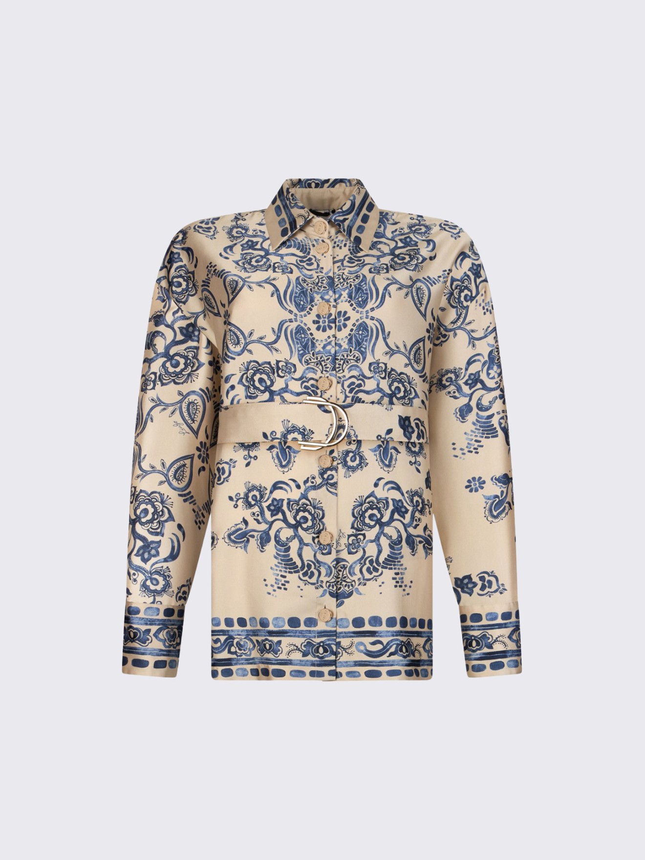 Camisa com Estampado e Cinto