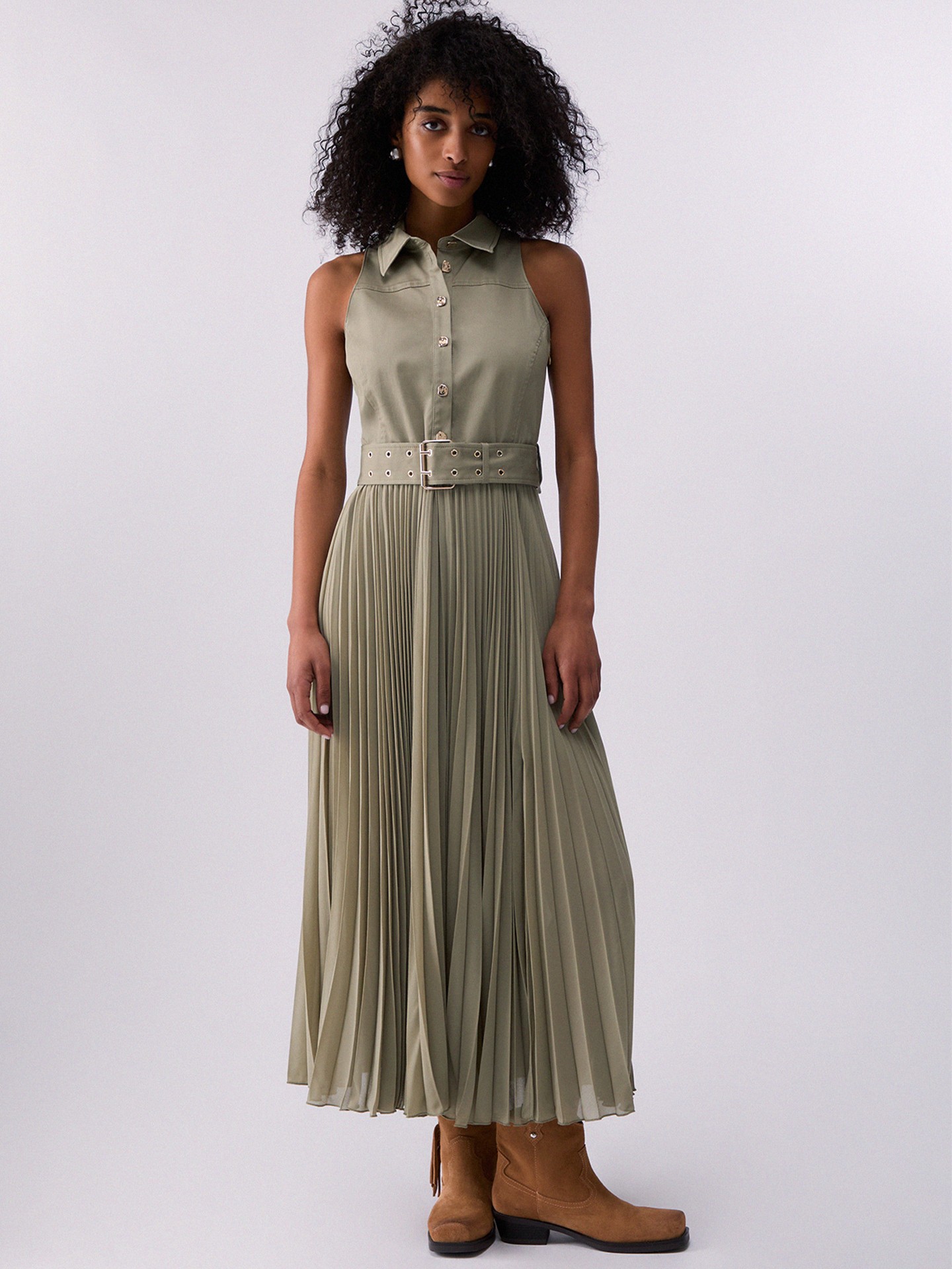 Vestido Comprido Plissado