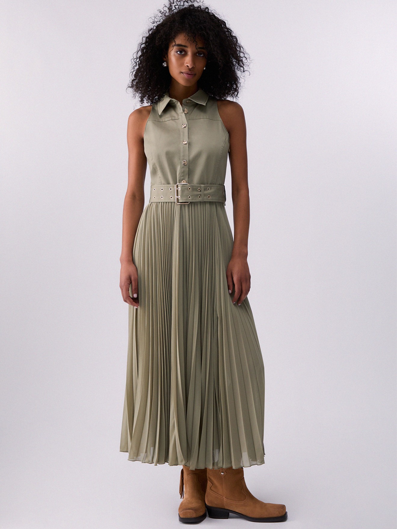 Vestido Comprido Plissado