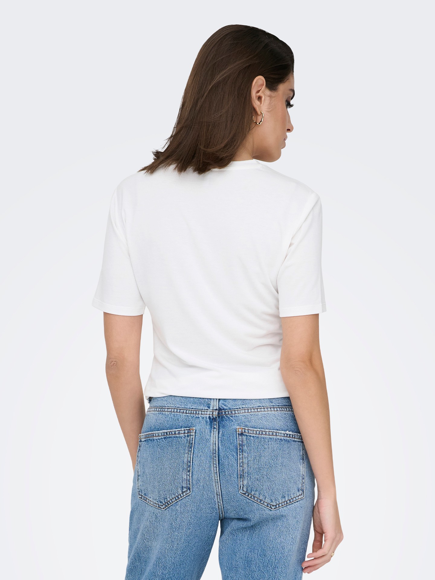 T-shirt Cropped com Detalhe Franzido