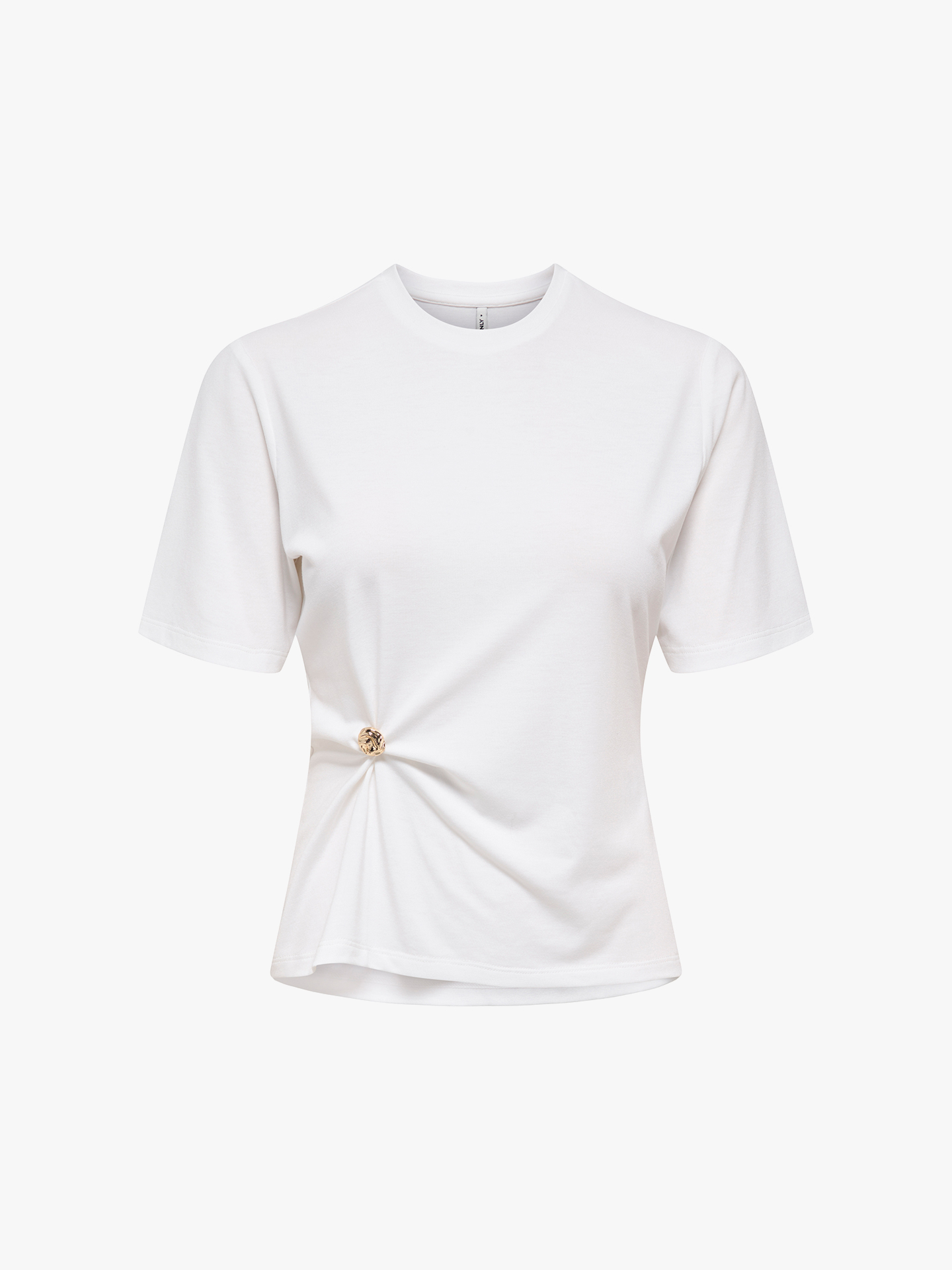 T-shirt Cropped com Detalhe Franzido