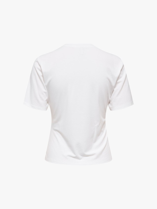 T-shirt Cropped com Detalhe Franzido