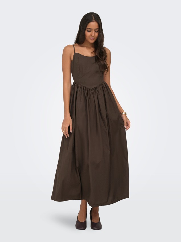 Vestido Comprido com Decote em U