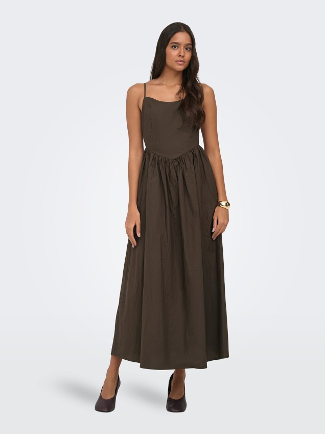 Vestido Comprido com Decote em U