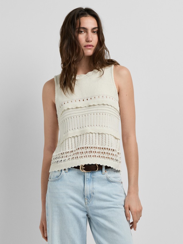 Top de Malha Crochet