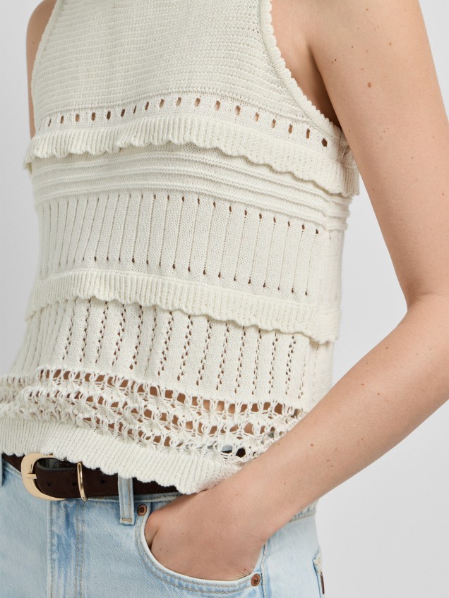 Top de Malha Crochet