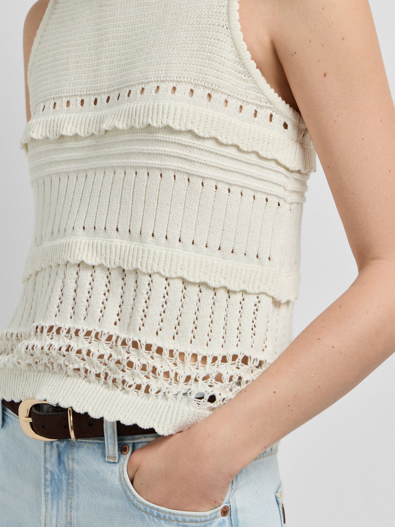 Top de Malha Crochet