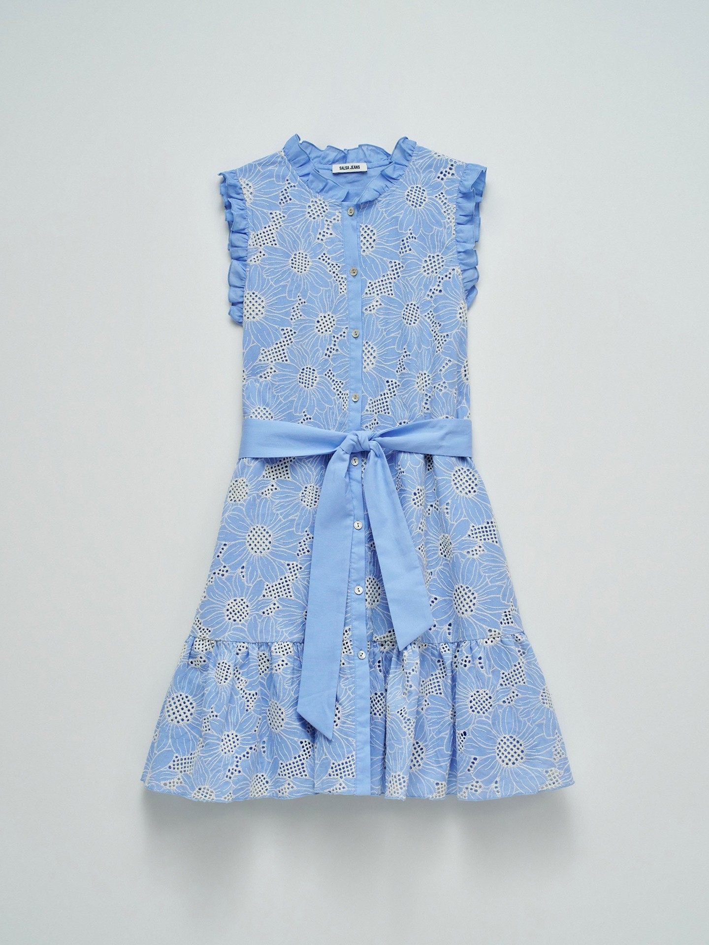 Vestido Curto com Bordado Inglês
