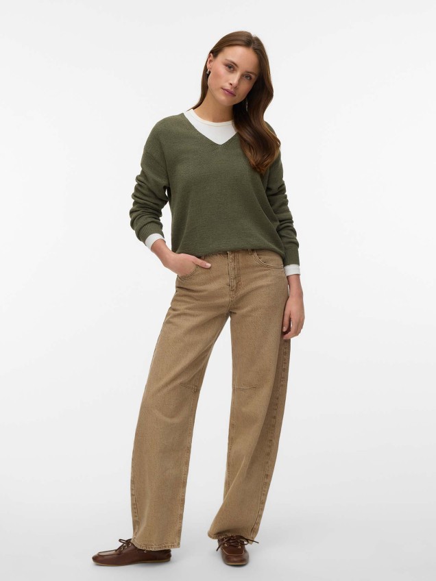 Camisola de Malha com Decote em V