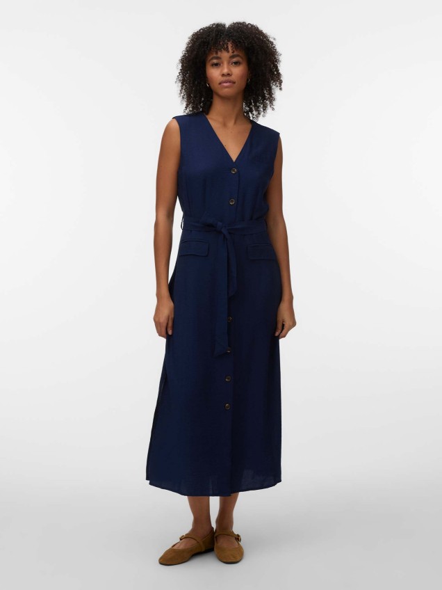 Vestido Midi com Cinto